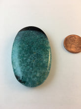 ADDISON - Two Tone Black & Teal Oval Geode Agate pendant