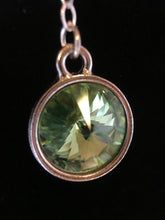 ADELYN - Swarvoski Crystal Peridot Infinity Silver Necklace, August Birthstone