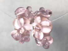 EKAHI- European  Lampwork Glass HAWAIIAN Pink & White Floral Large Hole Bead
