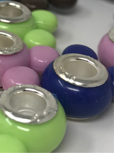 Mickey Mouse Large Hole Acrylic Beads in Assorted Colors with 925 Silver Cores