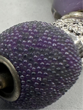 Eurobead Bangle Bracelet in Purple & Teal with Silver Accents & Crystals