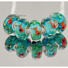 1 Bead- Little Orange Fish Acrylic Euro Bead