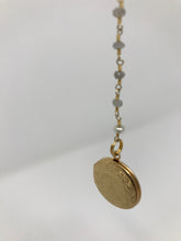 Gold Lariat Locket on Rosary Chain