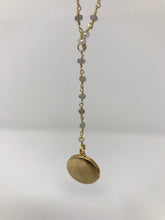 Gold Lariat Locket on Rosary Chain
