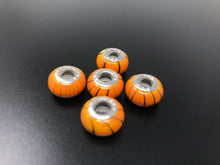 Euro Orange Black Stripes 926 Large Hole Bead