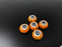 Euro Orange Black Stripes 926 Large Hole Bead