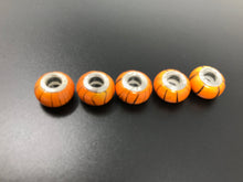 Euro Orange Black Stripes 926 Large Hole Bead
