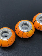 Euro Orange Black Stripes 926 Large Hole Bead