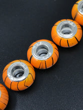 Euro Orange Black Stripes 926 Large Hole Bead