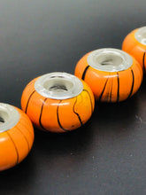 Euro Orange Black Stripes 926 Large Hole Bead