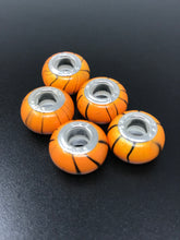 Euro Orange Black Stripes 926 Large Hole Bead