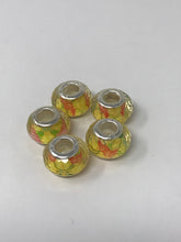 Euro Large Hole Resin Bead with Yellow and Orange