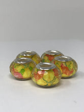Euro Large Hole Resin Bead with Yellow and Orange