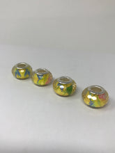 Euro Large Hole Resin Bead Yellow with Green