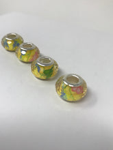 Euro Large Hole Resin Bead Yellow with Green