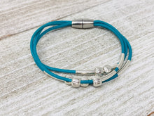 Leather Bangle with Silver