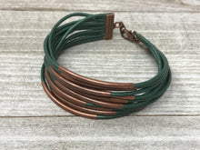 Hunter Green Quarter Stack with Copper and Clasp