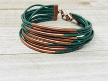 Hunter Green Quarter Stack with Copper and Clasp