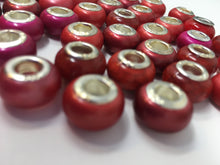 Acrylic 925 Euro Beads, Red, Large Hole Bead