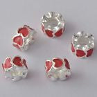 Circle of Hearts-Enamel European Spacer Bead/Charm