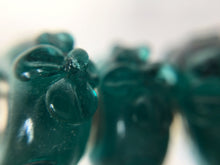 AKAMAI- European Lampwork Glass HAWAIIAN TEAL/BLUE-GREEN FLORAL Bead