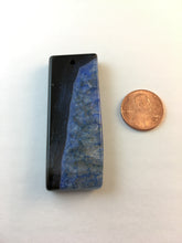 ADA - Beautiful Black & Blue Rectangle Druzy Geode Agate Pendant