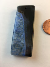 ADA - Beautiful Black & Blue Rectangle Druzy Geode Agate Pendant
