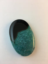 ADDISON - Two Tone Black & Teal Oval Geode Agate pendant