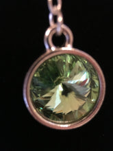 ADELYN - Swarvoski Crystal Peridot Infinity Silver Necklace, August Birthstone