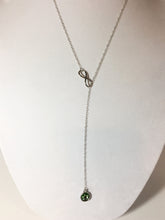 ADELYN - Swarvoski Crystal Peridot Infinity Silver Necklace, August Birthstone