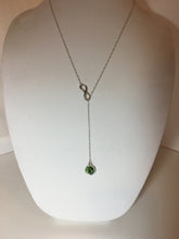 ADELYN - Swarvoski Crystal Peridot Infinity Silver Necklace, August Birthstone