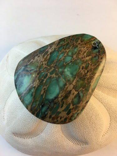 ALEAH- Green Agate Jasper Pendant with Green Pattern