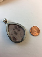ALISON- Jasper Agate Burgundy/Wine Teardrop Pendant With Silver Setting