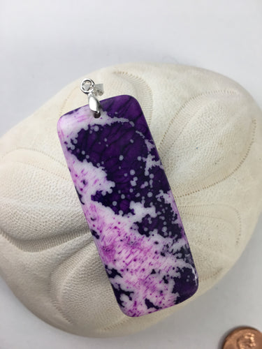 ALLIE- Beautiful PURPLE Ocean Jasper Oblong Pendant Bead