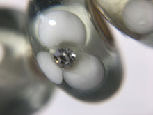 BETHANNY- European Lampwork Glass SILVER & CRYSTAL Large Hole Bead