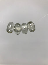 1 Murano Lampwork Glass Siver Bead with Crystal Embellishments