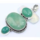 EMMA-GREEN ADVENTURINE STERLING SILVER PENDANT