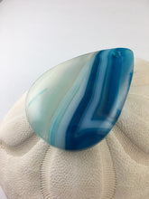 GRACE - Onyx Agate Blue & White Teardrop Pendant
