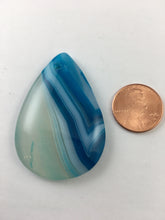GRACE - Onyx Agate Blue & White Teardrop Pendant