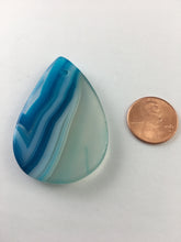 GRACE - Onyx Agate Blue & White Teardrop Pendant