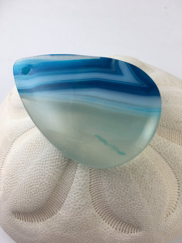 Copy of GRACE - Onyx Agate Blue & White Teardrop Pendant