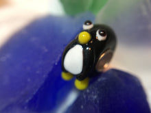 SOLO PENGUIN - European Lampwork G;lass SOLO PENGUIN Bead, BLACK & WHITE