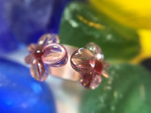 AKELA- European Lampwork Glass HAWAIIAN PINK FLOWERS Large Hole Bead