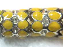 Enamel European Spacer Bead/Charm - Flanged Crystal Enamel