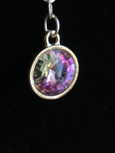 PIPER- Swarvoski Crystal Purple & Pink with Silver Hearts Lariat Style Necklace