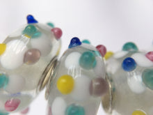 AISHA- European  Lampwork Glass POLKA DOT Large Hole Bead