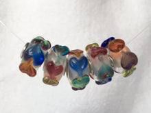 ANGELICA - European Lampwork Glass MULTI COLOR HEARTS Large Hole Bead