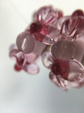 AKELA- European Lampwork Glass HAWAIIAN PINK FLOWERS Large Hole Bead