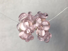 EKAHI- European  Lampwork Glass HAWAIIAN Pink & White Floral Large Hole Bead