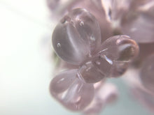 EKAHI- European  Lampwork Glass HAWAIIAN Pink & White Floral Large Hole Bead